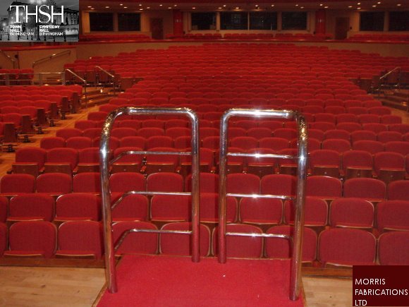 Stainless steel podium.