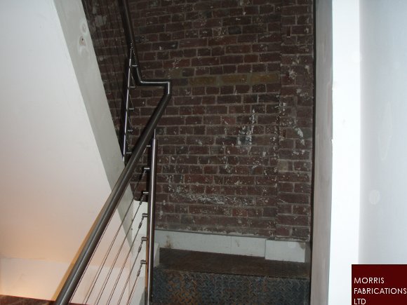 Stainless steel handrail.