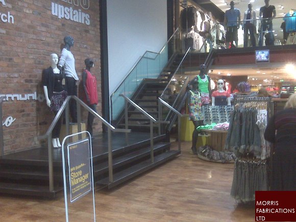 Photo of stainless steel staircase.