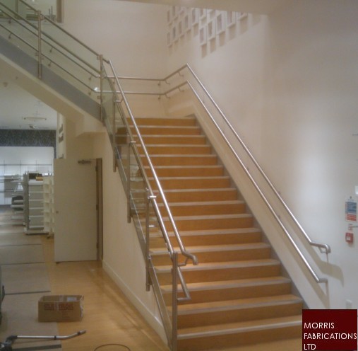 Photo of stainless steel staircase.