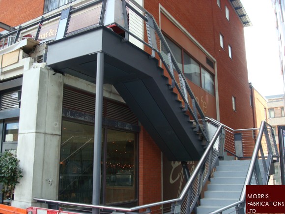 Photo of steel stairs.