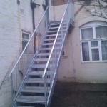 Steel fire escape stairs