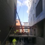 Steelwork being lifted into place