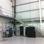 Galvanised steel staircase at Birmingham Airport