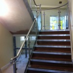 Steel staircase with stainless steel balustrade plus gallery landing