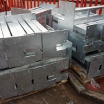Fabricated steel posts, galvanised finish