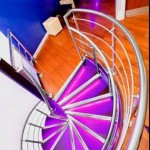 Spiral stairs with stainless balustrade