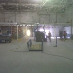 Mezzanine floor being dismantled
