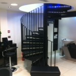 Spiral staircase at a hair salon in London