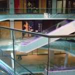 Stainless steel balustrade in the atrium