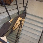 Steel staircase with balustrade