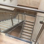 Stainless steel balustrade with glass infill panels