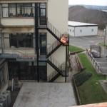 Steel fire escape stairs