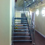 Steel staircase with stainless steel balustrade plus gallery landing