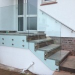 Frameless glass balustrade fixed with stainless steel point fixings