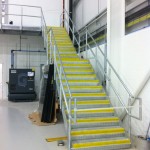 Galvanised straight steel staircase flight
