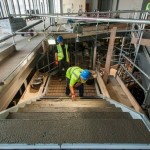 Concrete infill to feature stairs at John Lewis Birmingham
