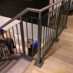 New customer staircase, RHS stringers and mild steel balustrade all powder coated, stainless steel handrail