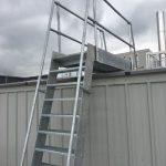 Galvanised ships ladder to roof