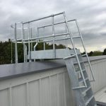 Galvanised ships ladder to roof