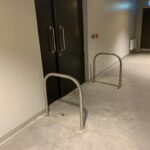 Stainless steel hoop barrier door protection